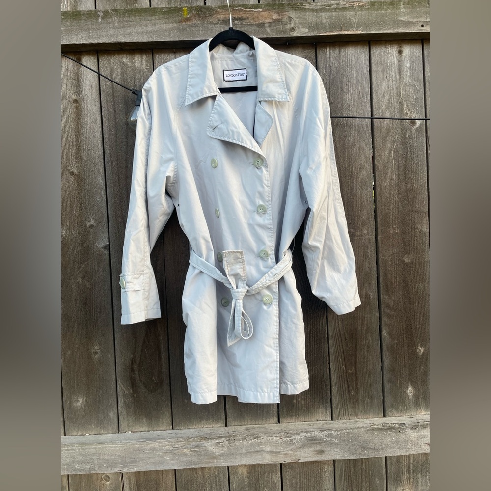 London Fog Light Gray Trench Coat